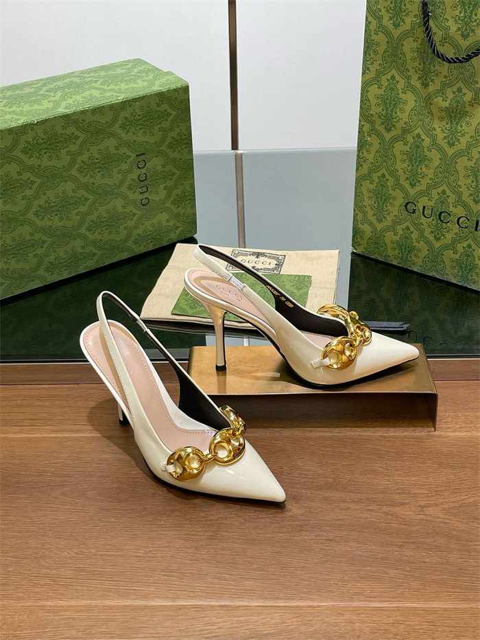 GUCCI 구찌 여성용 샌들 (굽높이10.5CM) 2024/신상 화이트,블랙 2color
