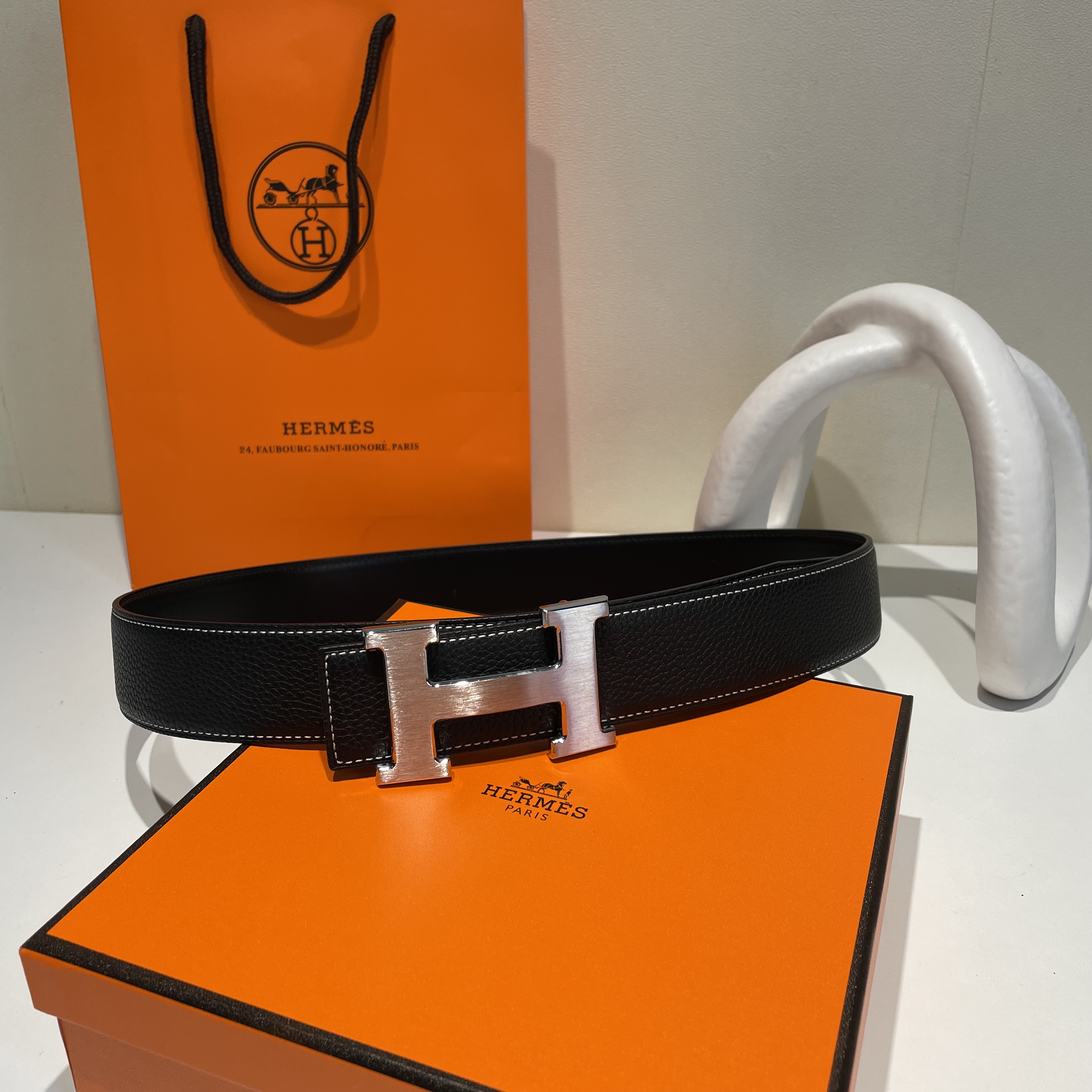 HERMES 에르메스 벨트 남성용 금장,은장 (3.8cm) H100